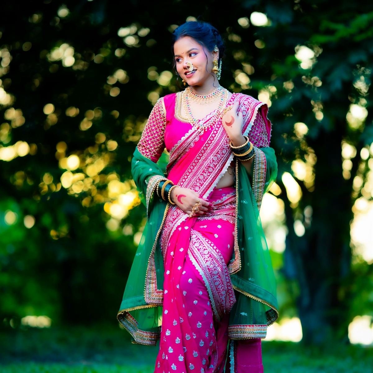 Maharashtrian bridal look by Maheshwari Makeovers
